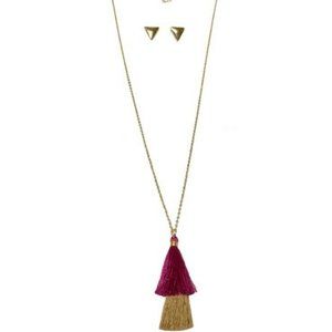 Lily Sky Designs Tassel Necklace & Earring Set NIB